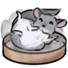 Art of a Chinchilla taking a dust bath